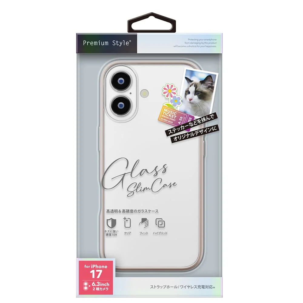 PGA iPhone 17用 ガラススリムケース ベージュ PG-25AGT02BE 30g - Image 2