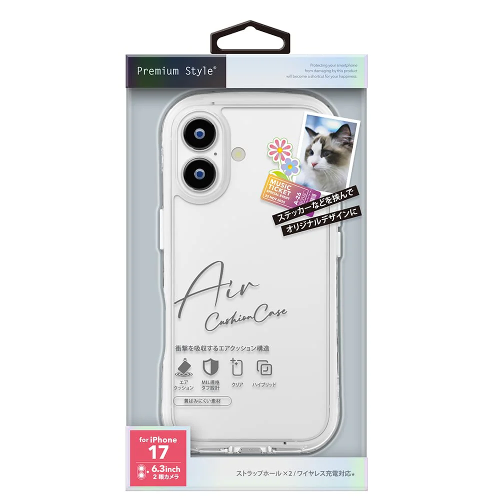 PGA iPhone 17用 エアクッションケース スノー PG-25AAR04CL 40g - Image 2