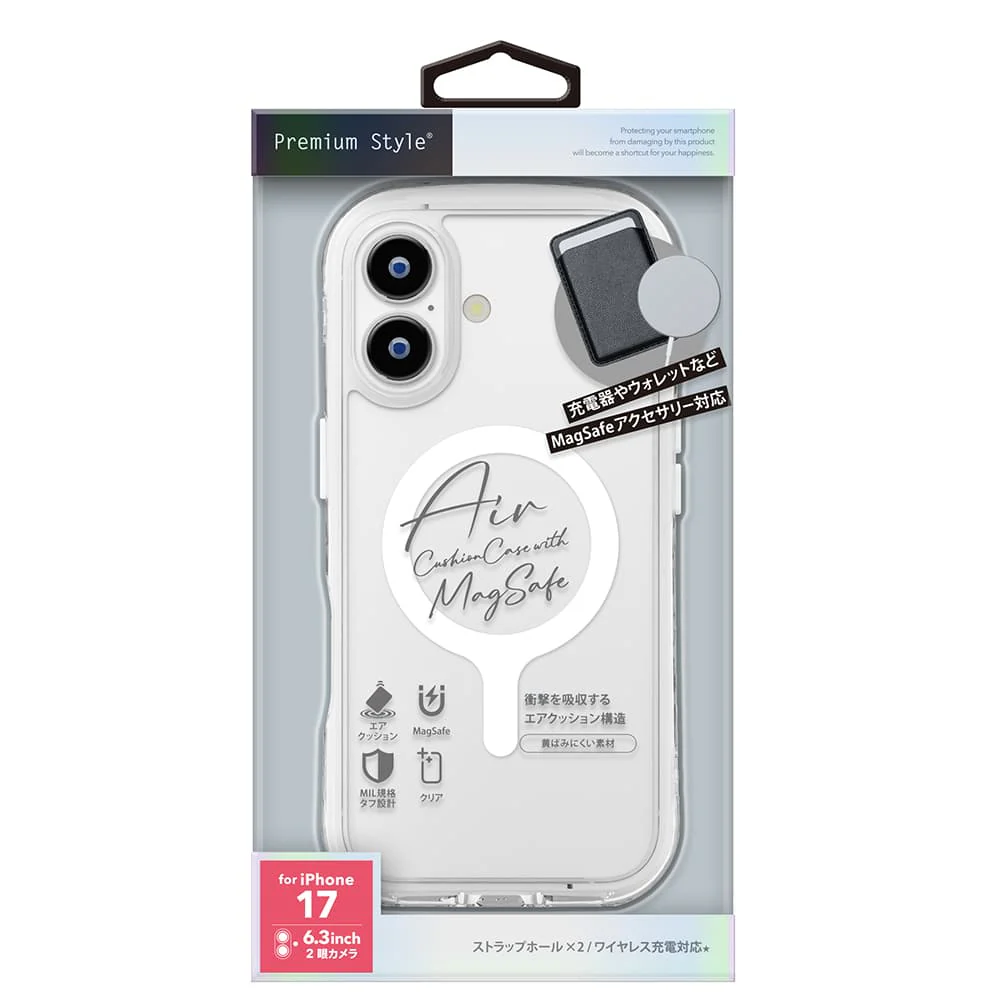 PGA iPhone 17用 MagSafe対応 エアクッションケース スノー PG-25AMA04CL 40g - Image 2