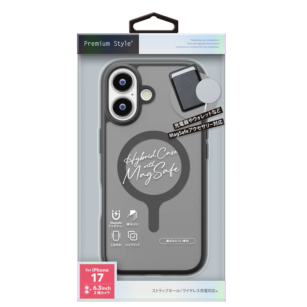 PGA iPhone 17用 MagSafe対応 ハイブリッドケース ブラック PG-25AMH01BK 35g - Image 2