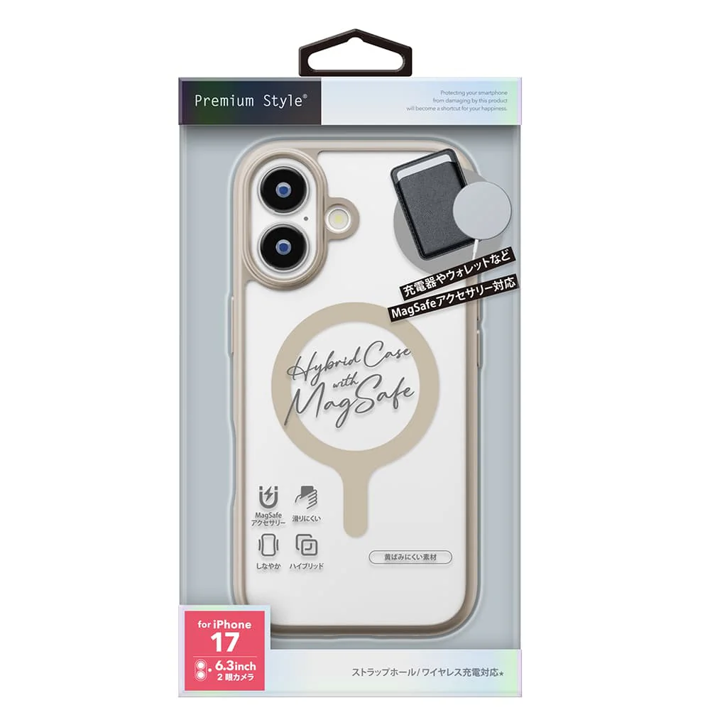 PGA iPhone 17用 MagSafe対応 ハイブリッドケース ベージュ PG-25AMH02BE 35g - Image 2