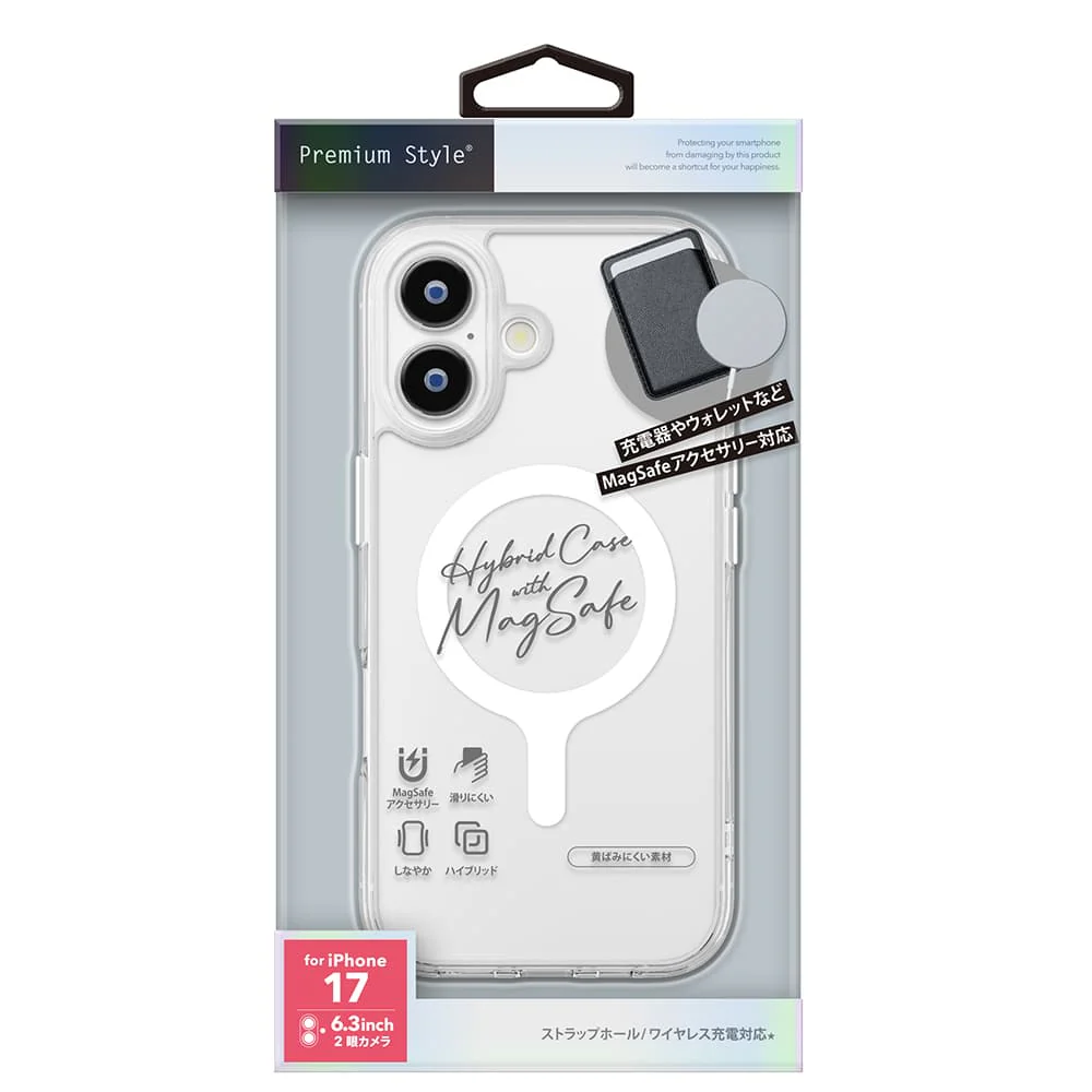 PGA iPhone 17用 MagSafe対応 ハイブリッドケース クリア PG-25AMH03CL 35g - Image 2