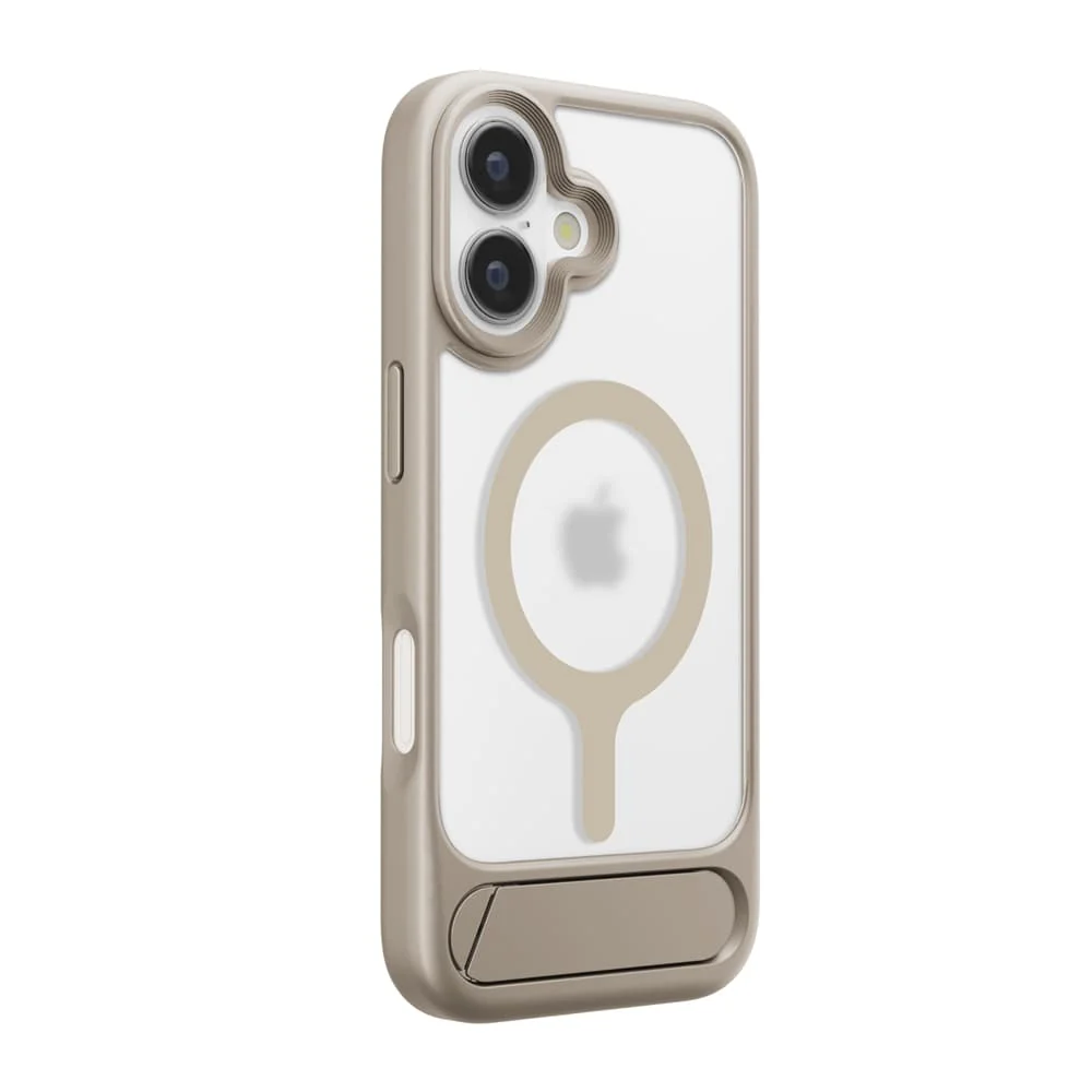 PGA iPhone 17用 MagSafe対応 スタンド付ハイブリッドケース ベージュ PG-25AMH06BE 45g - Image 4