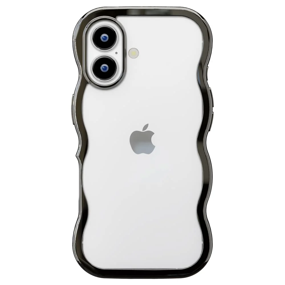 PGA iPhone 17用 ウェーブケース メタルブラック PG-25AWH02BK 35g - Image 3