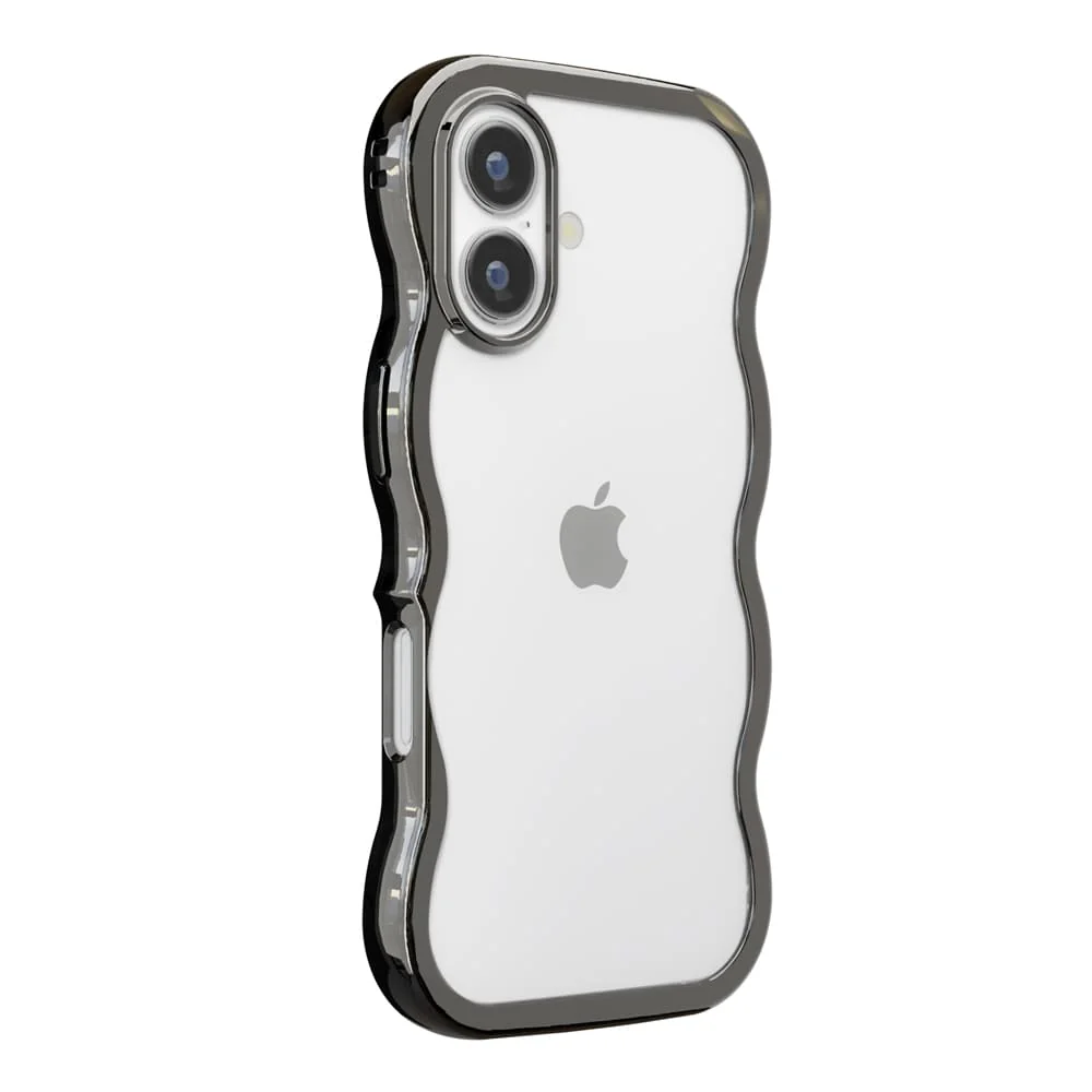 PGA iPhone 17用 ウェーブケース メタルブラック PG-25AWH02BK 35g - Image 4