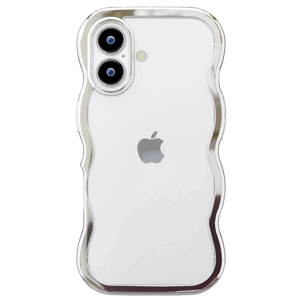 PGA iPhone 17用 ウェーブケース メタルシルバー PG-25AWH03SV 35g - Image 3