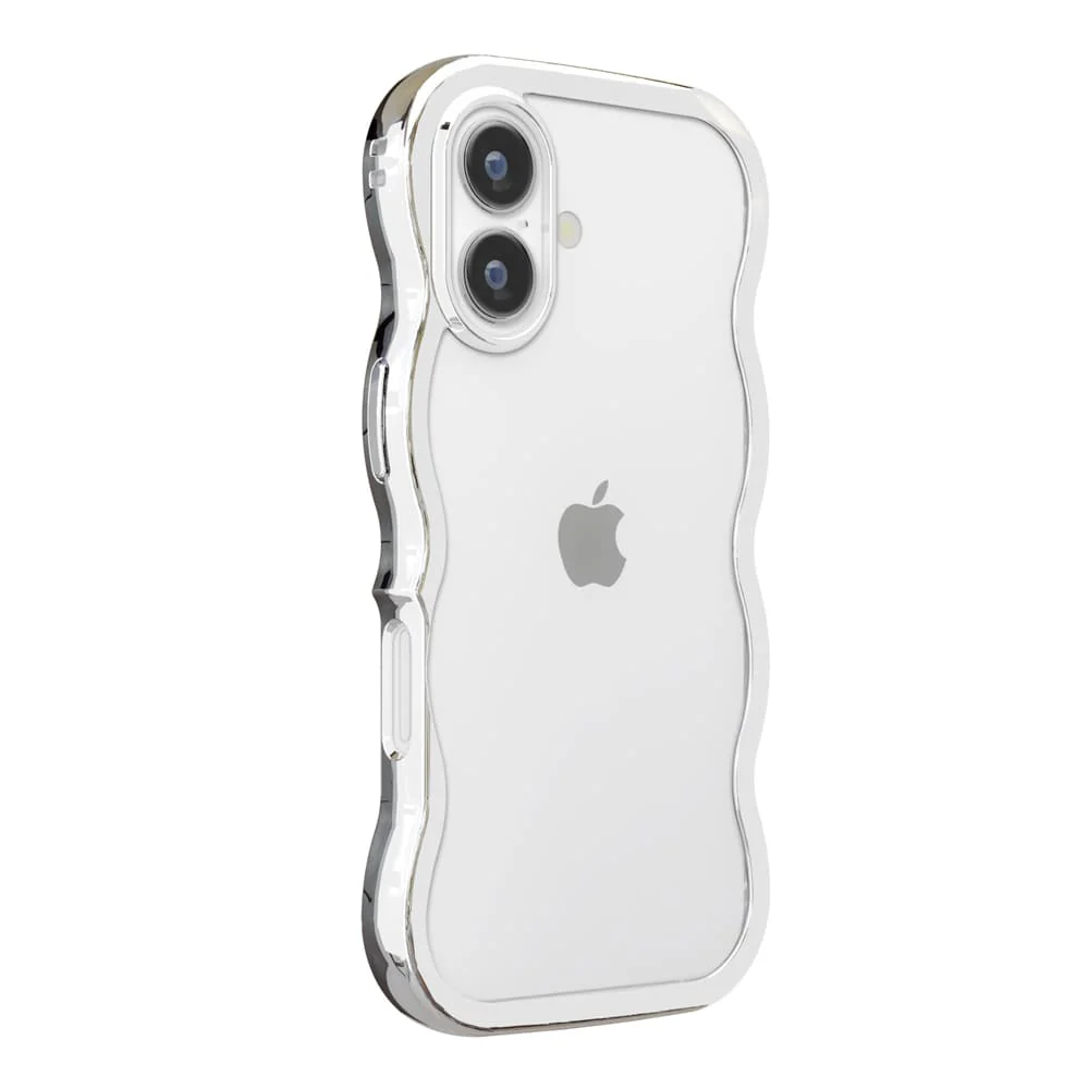 PGA iPhone 17用 ウェーブケース メタルシルバー PG-25AWH03SV 35g - Image 4