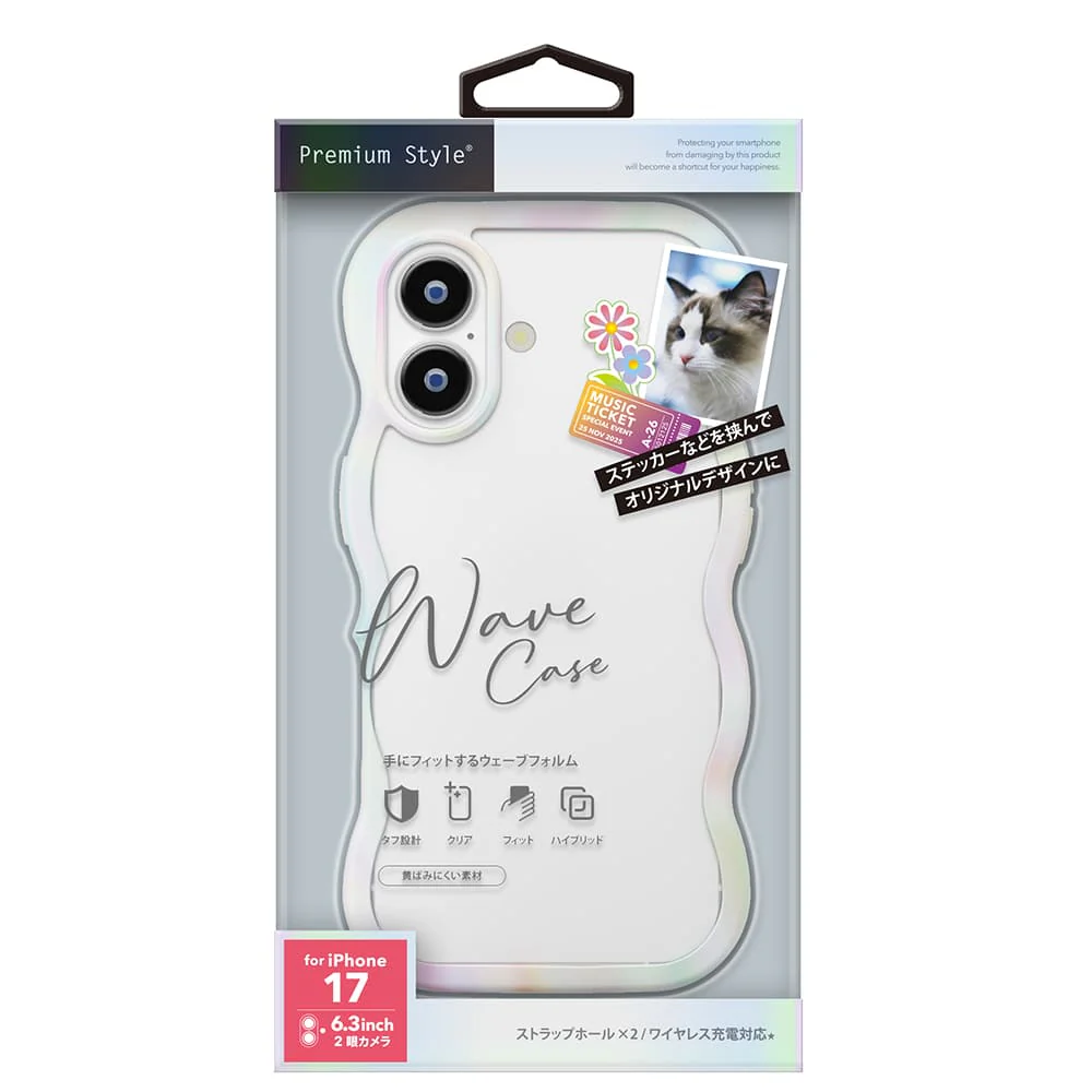PGA iPhone 17用 ウェーブケース オーロラホワイト PG-25AWH04WH 35g - Image 2