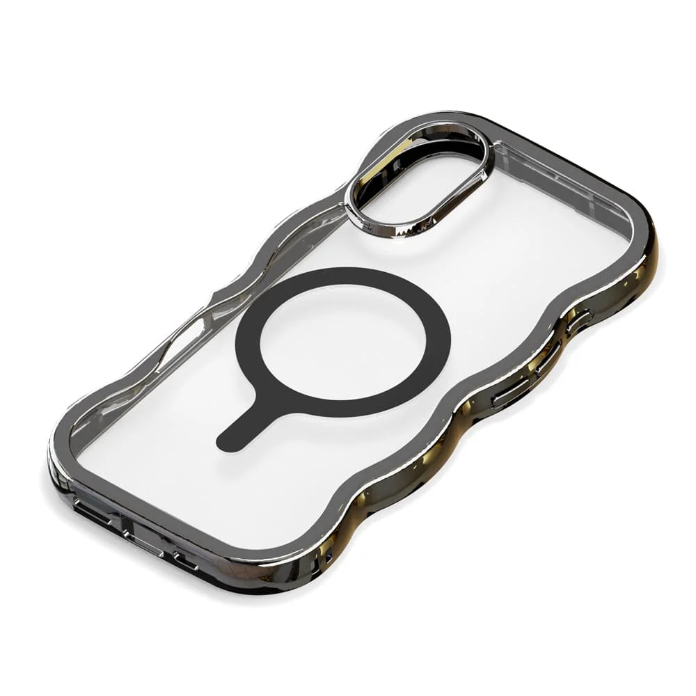 PGA iPhone 17用 MagSafe対応 ウェーブケース メタルブラック PG-25AMW02BK 35g