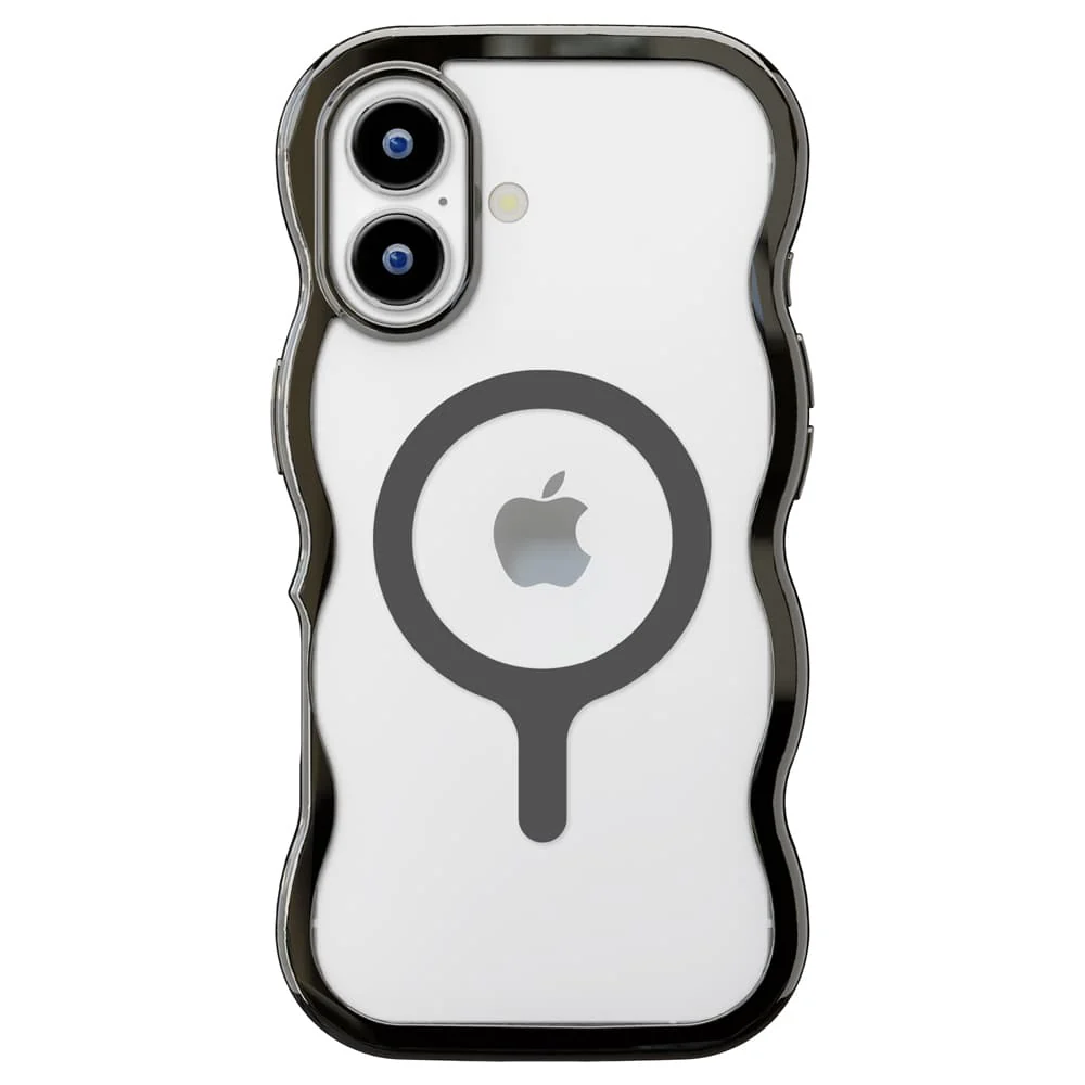 PGA iPhone 17用 MagSafe対応 ウェーブケース メタルブラック PG-25AMW02BK 35g - Image 3