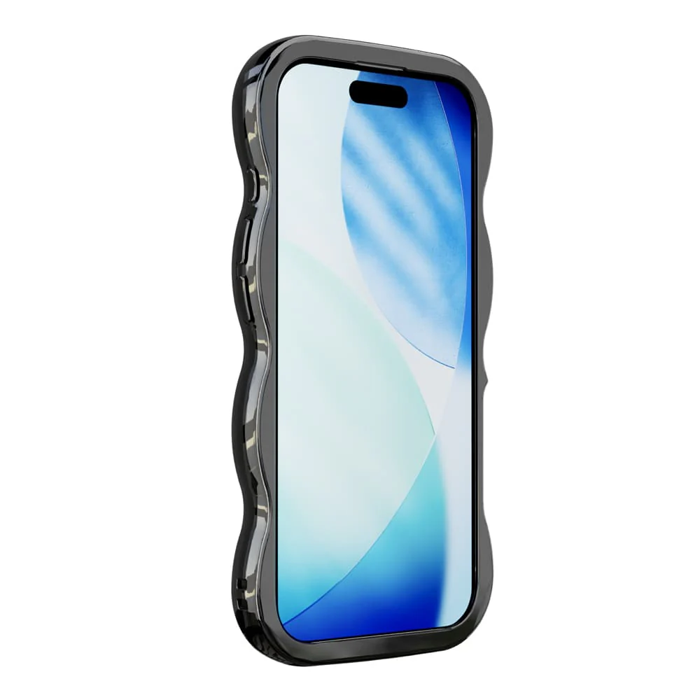 PGA iPhone 17用 MagSafe対応 ウェーブケース メタルブラック PG-25AMW02BK 35g - Image 5