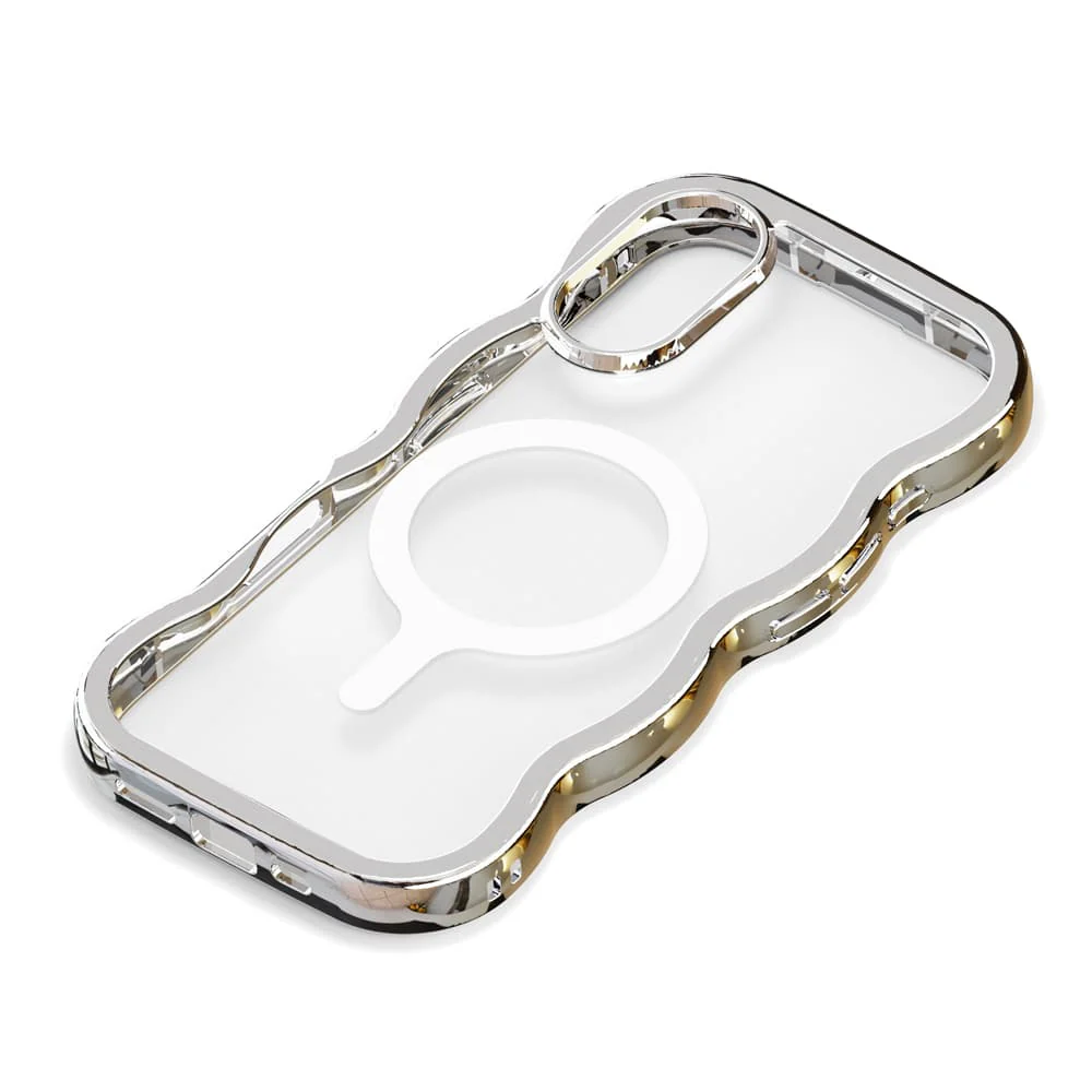 PGA iPhone 17用 MagSafe対応 ウェーブケース メタルシルバー PG-25AMW03SV 35g