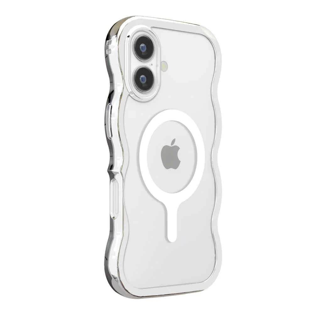 PGA iPhone 17用 MagSafe対応 ウェーブケース メタルシルバー PG-25AMW03SV 35g - Image 4
