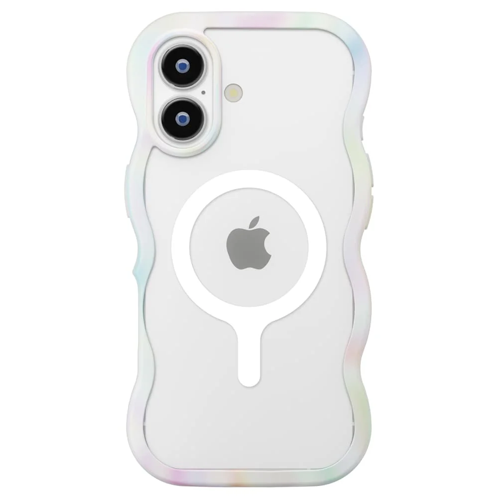 PGA iPhone 17用 MagSafe対応 ウェーブケース オーロラホワイト PG-25AMW04WH 35g - Image 3