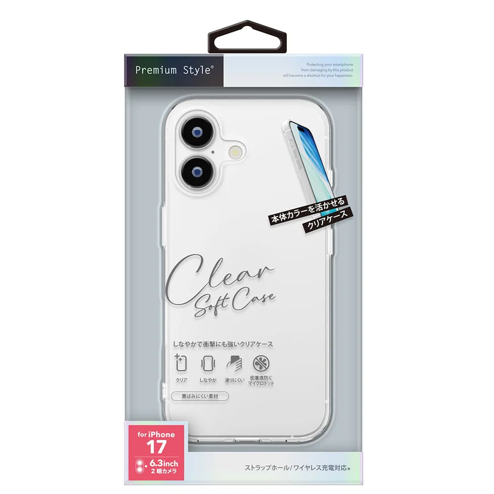 PGA iPhone 17用 クリアソフトケース クリア PG-25ATP01CL 25g - Image 2