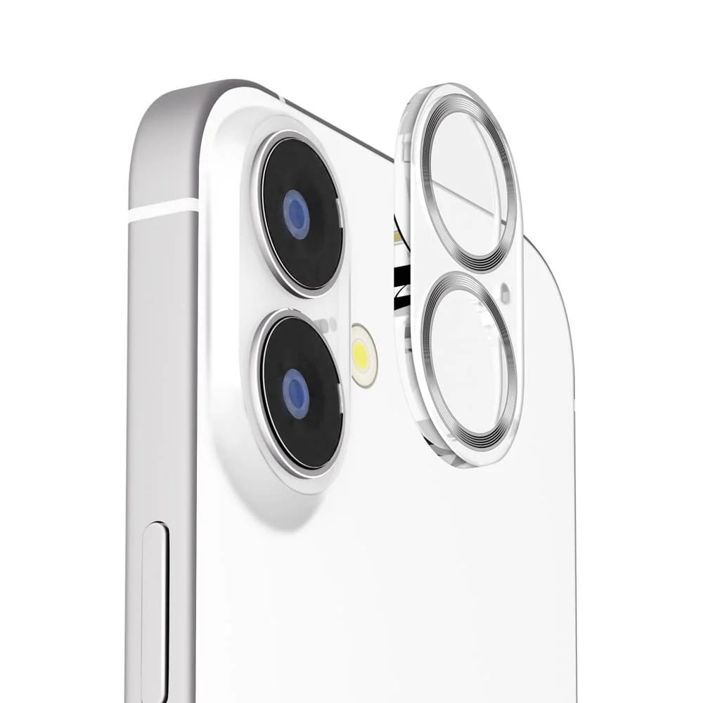 PGA iPhone 17/16/16 Plus用 カメラフルプロテクター クリア/メタルシルバー 2g
