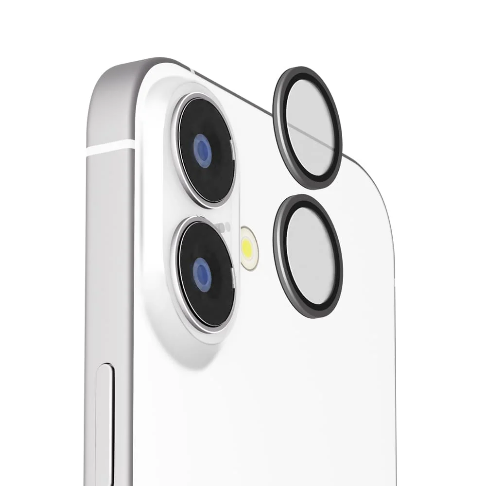 PGA iPhone 17/16/16 Plus用 カメラレンズプロテクター アルミ/ブラック 0.5g