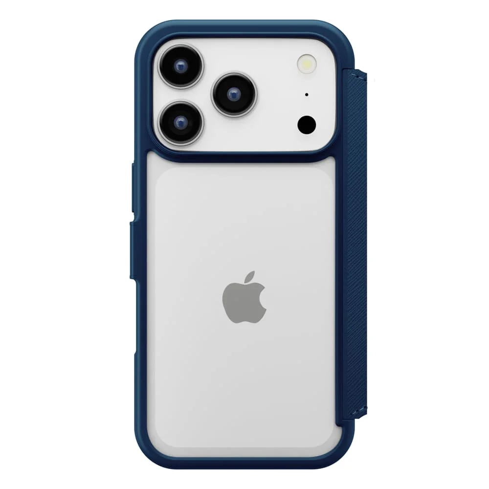 PGA iPhone 17 Pro用 ガラスフリップケース サフィアーノ調/ネイビー 65g - Image 5