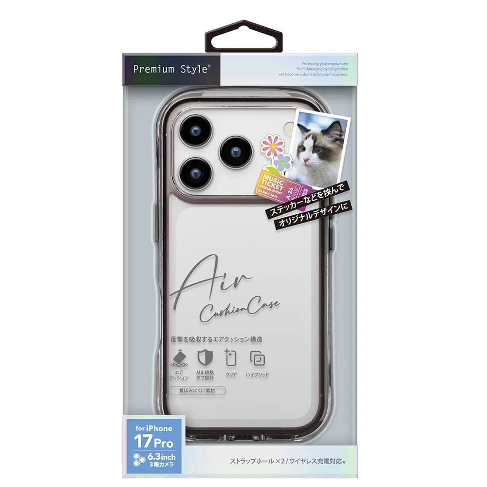 PGA iPhone 17 Pro用 エアクッションケース グラファイト 40g - Image 2