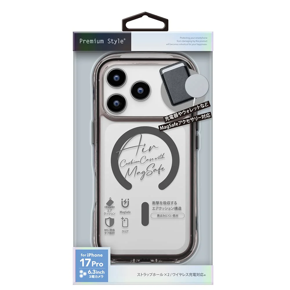 PGA iPhone 17 Pro用 MagSafe対応 エアクッションケース グラファイト 40g - Image 2