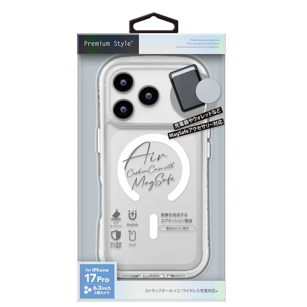 PGA iPhone 17 Pro用 MagSafe対応 エアクッションケース スノー 40g - Image 2