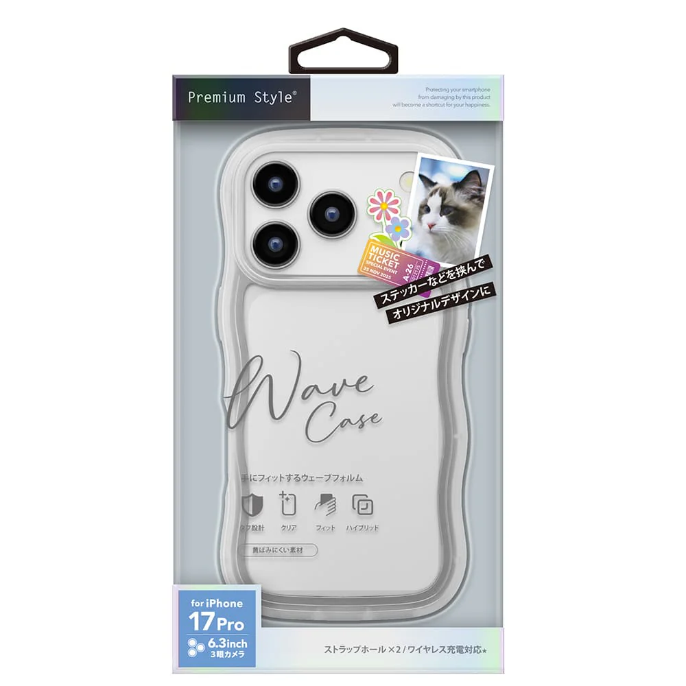 PGA iPhone 17 Pro用 ウェーブケース クリア 35g - Image 2