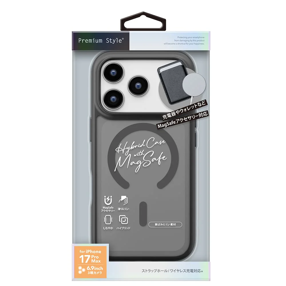 PGA iPhone 17 Pro Max用 MagSafe対応 ハイブリッドケース ブラック 35g - Image 2