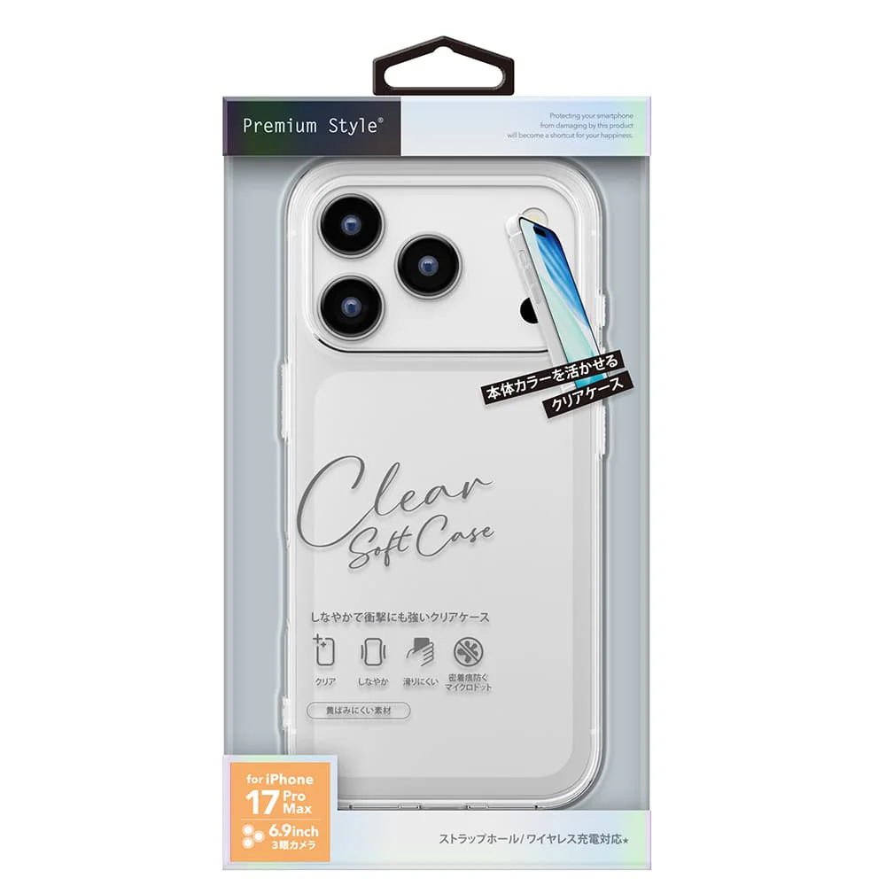 PGA iPhone 17 Pro Max用 クリアソフトケース クリア PG-25DTP01CL 30g - Image 2