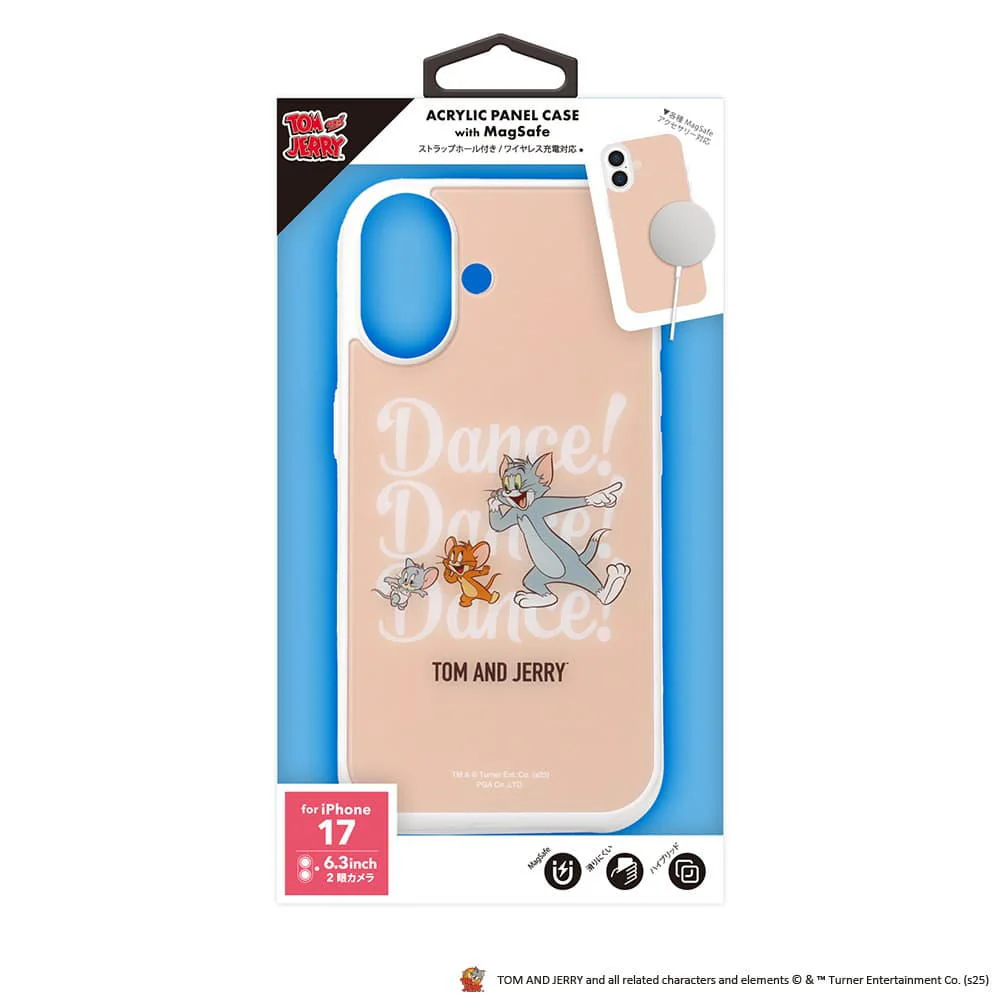 PGA iPhone 17用 MagSafe対応 アクリルパネルケース トムとジェリー/ピンク 50g - Image 2