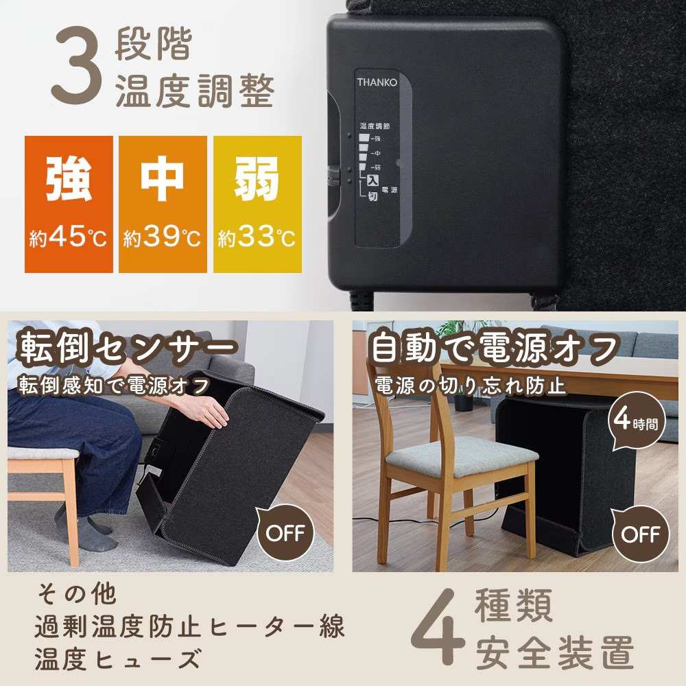 消臭マット付き6面大型パネルヒーター PNLH25HBK 【直送品】 返品・キャンセル・他商品と同時購入は不可 - Image 8