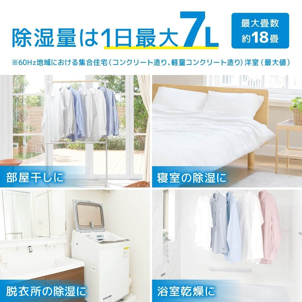 コンプレッサー式「どこでもコンパクト除湿機」 CMDE25SWH 【直送品】 返品・キャンセル・他商品と同時購入は不可 - Image 3