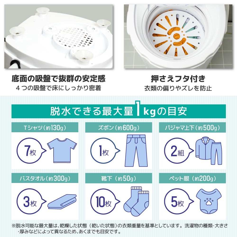 部屋干しアシスト脱水機「乾燥機いら〜ず」 DSGM25SWH 【直送品】 返品・キャンセル・他商品と同時購入は不可 - Image 8