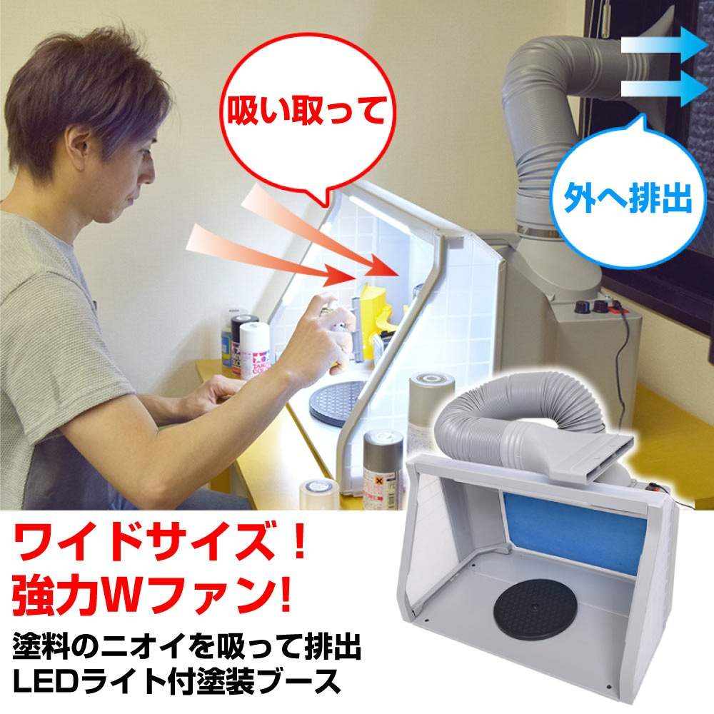 LEDライト付パワフルファン塗装ブースDX TBTD25HGY 【直送品】 返品・キャンセル・他商品と同時購入は不可 - Image 2