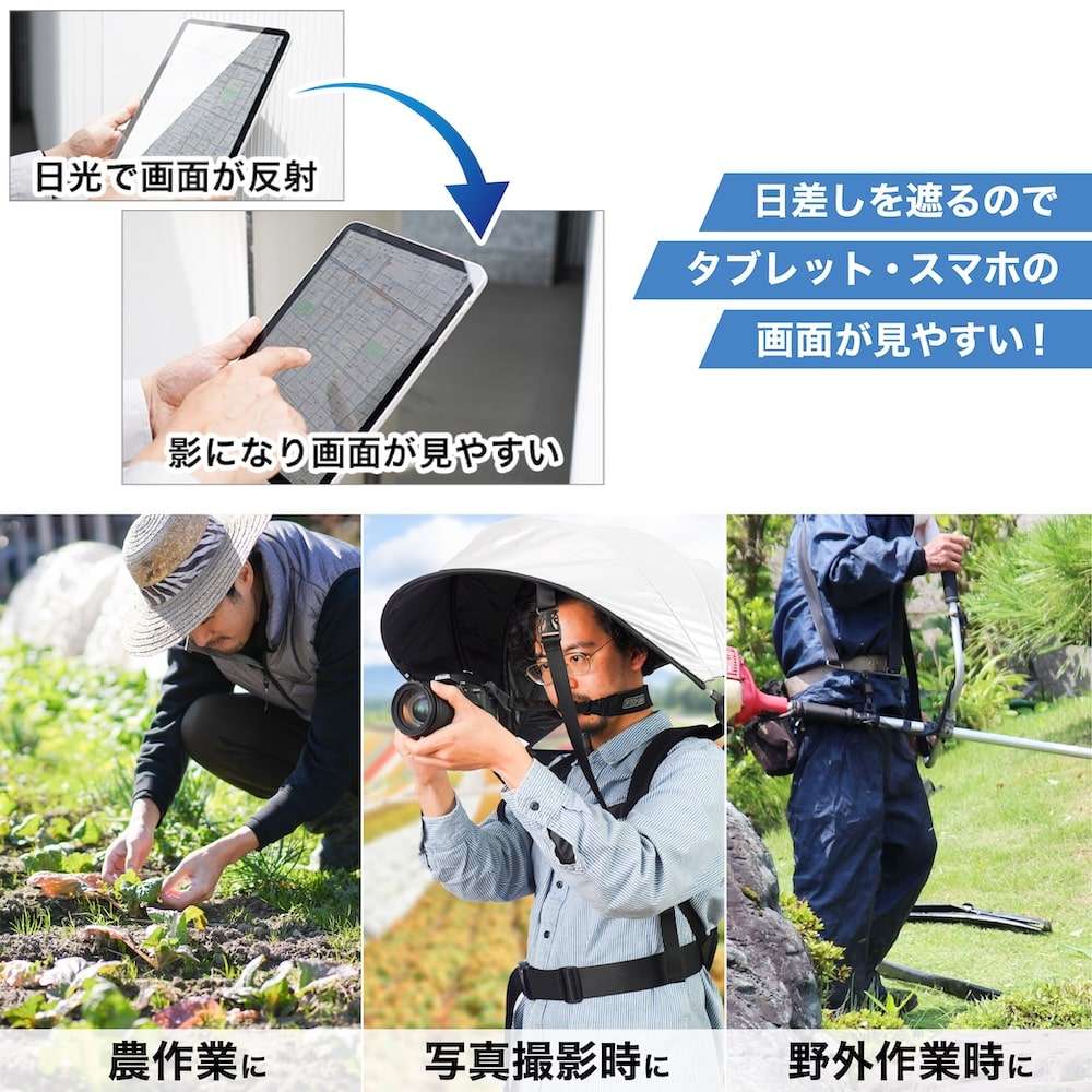 ハンズフリー背負える日傘(ホワイト) SNTH25CWH 【直送品】 返品・キャンセル・他商品と同時購入は不可 - Image 4