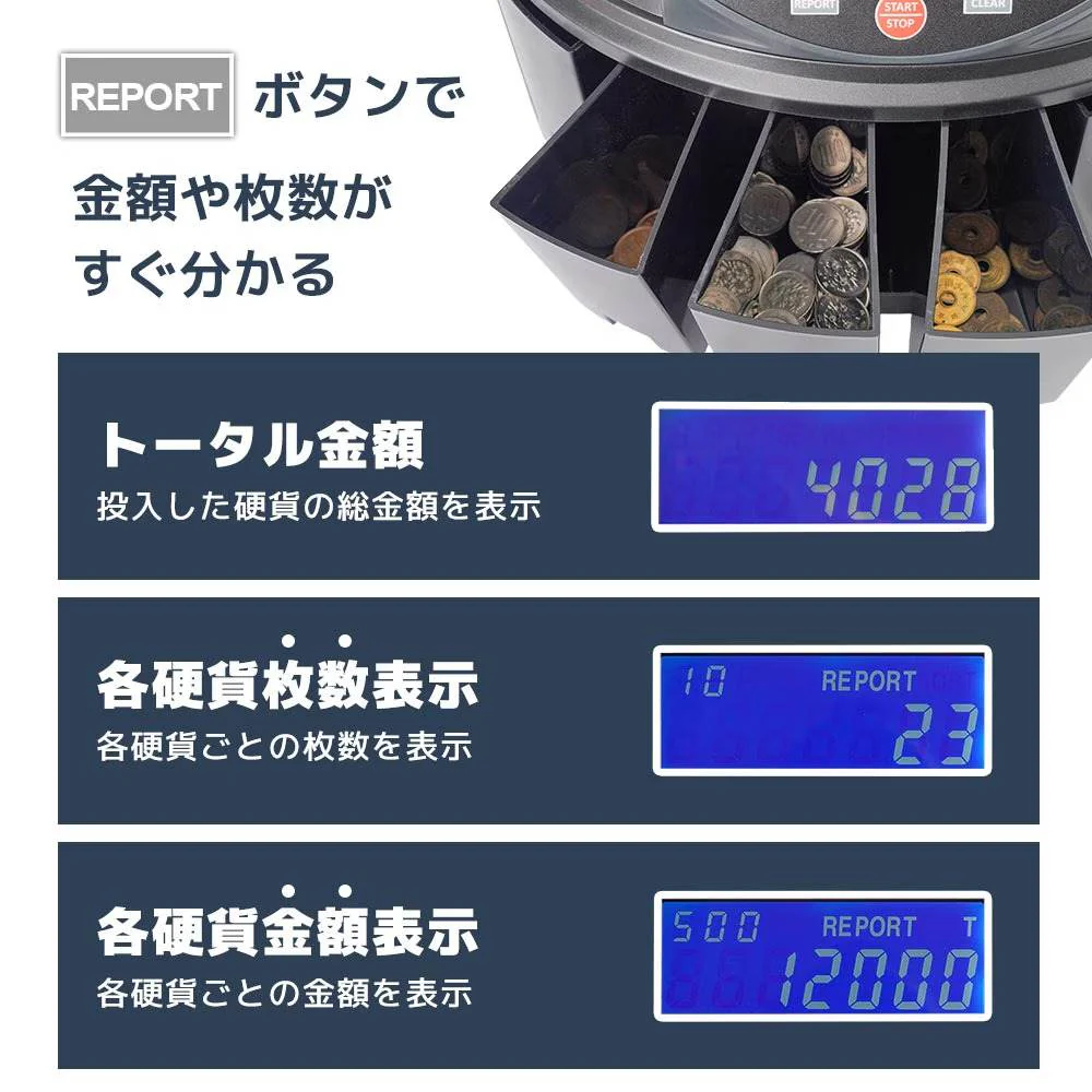 電動オートコインカウンター CNCT25SBK 【直送品】 返品・キャンセル・他商品と同時購入は不可 - Image 4