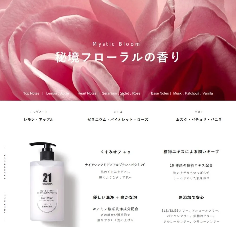 PHARMA 21 ビューティースキンフレグランスボディウォッシュ 450ml - Image 3