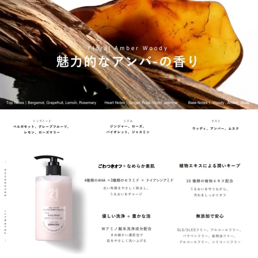PHARMA 21 スムージングフレグランスボディウォッシュ 450ml - Image 3