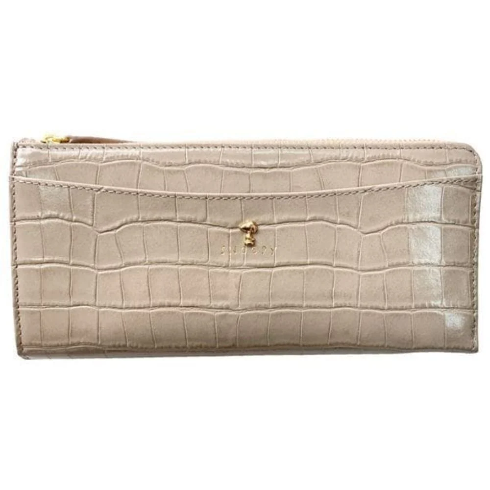 スヌーピーLC クロコ マチ付LF束入 ベージュ SN0106 【直送品】 返品・キャンセル・他商品と同時購入は不可