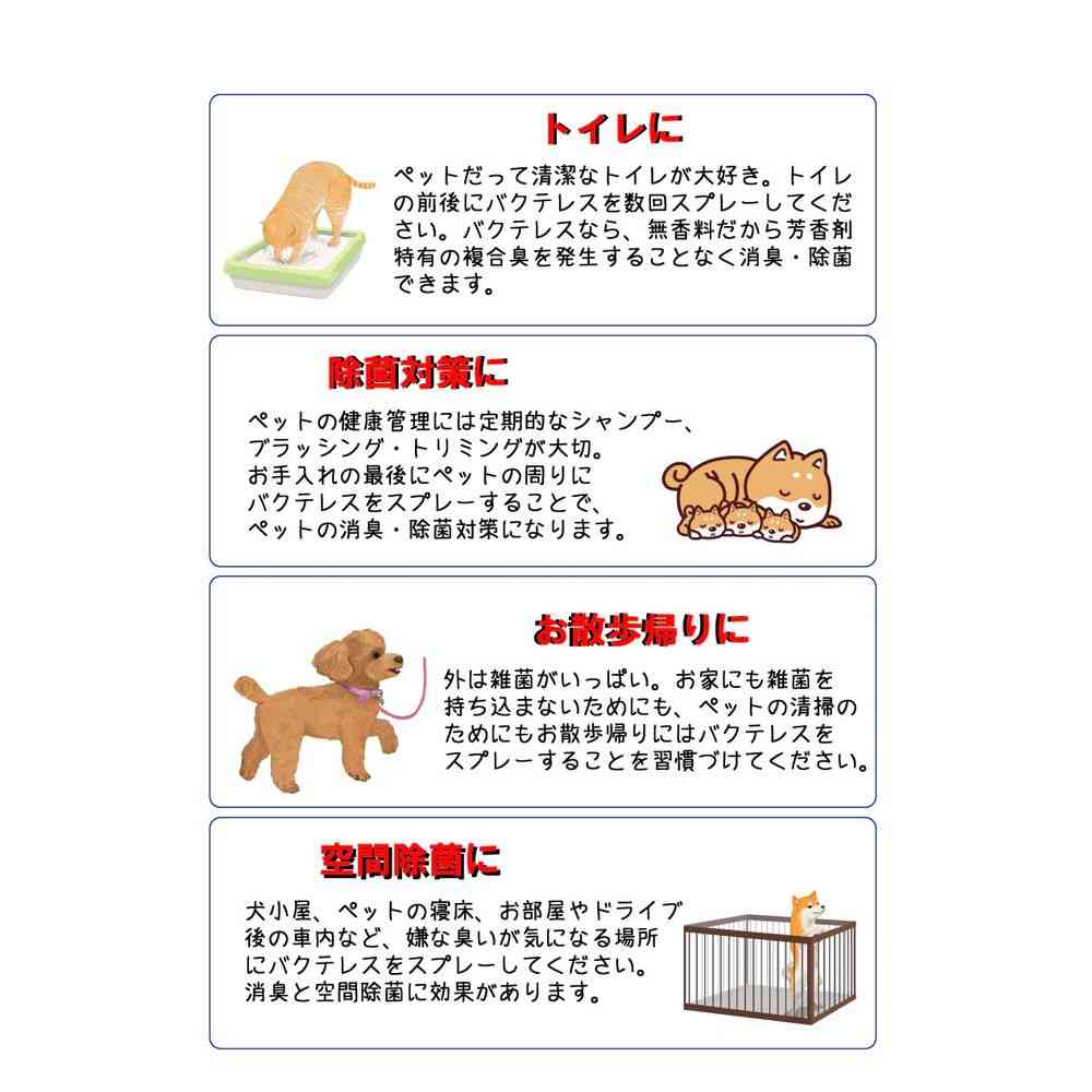 カモス ペット用消臭・除菌水 バクテレス 詰替用 400ml - Image 3