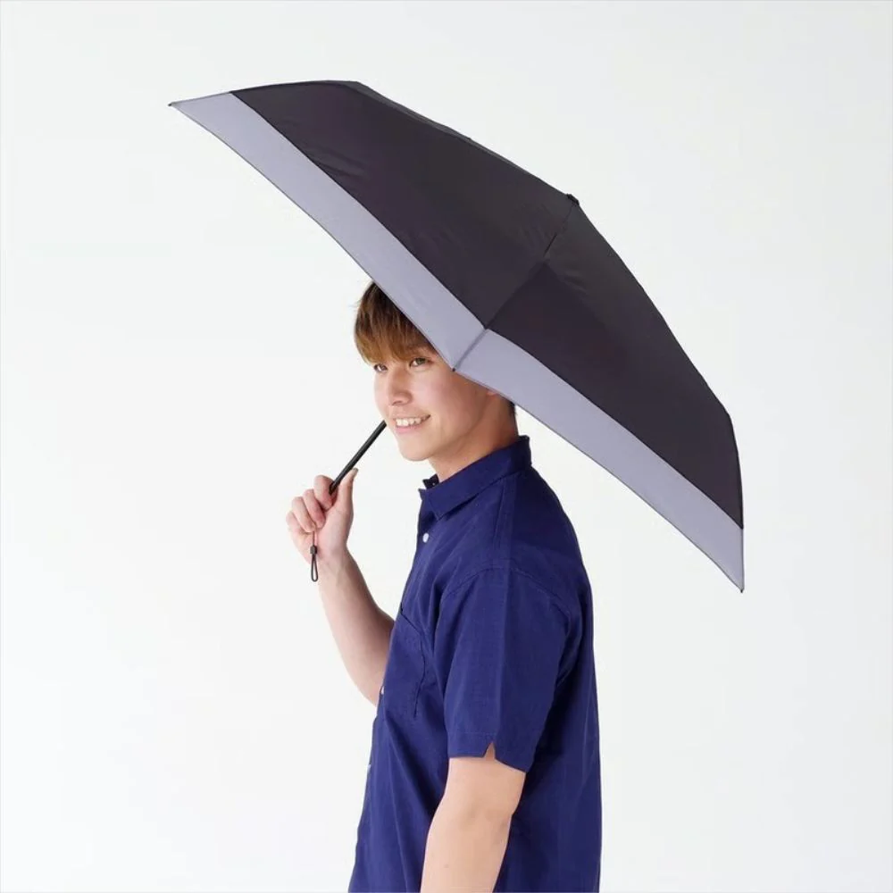 晴雨兼用 折りたたみ傘 バイカラーカーボン 51861BK 【直送品】 返品・キャンセル・他商品と同時購入は不可 - Image 3