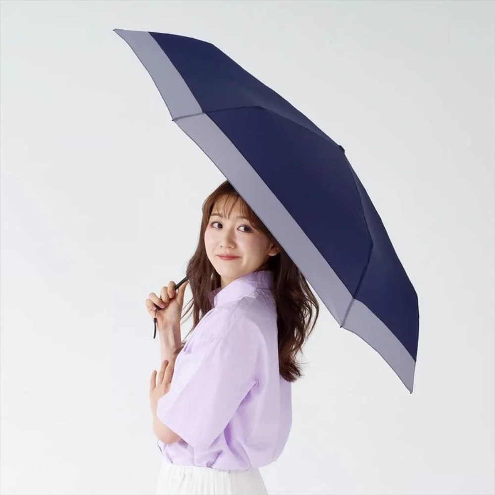 晴雨兼用 折りたたみ傘 バイカラーカーボン 51862NV 【直送品】 返品・キャンセル・他商品と同時購入は不可 - Image 3