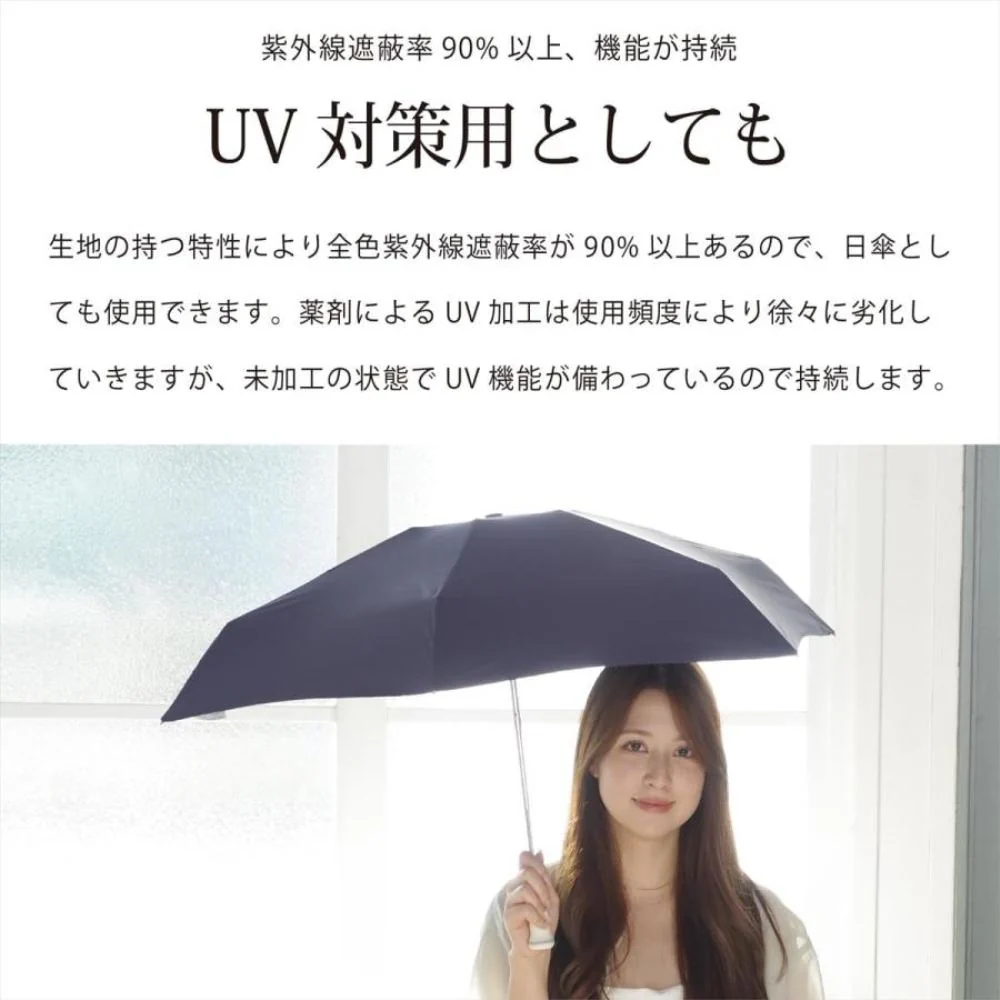 晴雨兼用 折りたたみ傘 50cm ピーチドロップ 17002NV 【直送品】 返品・キャンセル・他商品と同時購入は不可 - Image 7