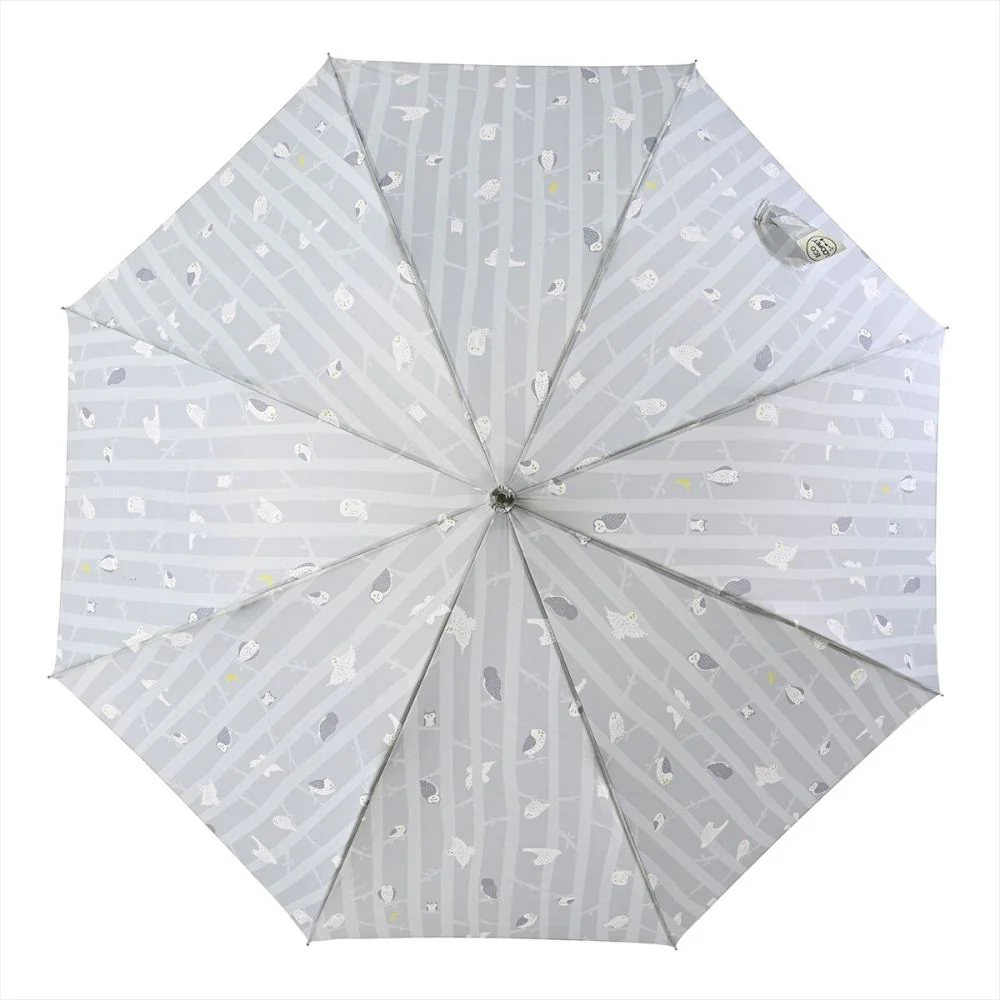 晴雨兼用 長傘 63cm エコルーペット フクロウ 17351GY 【直送品】 返品・キャンセル・他商品と同時購入は不可 - Image 3