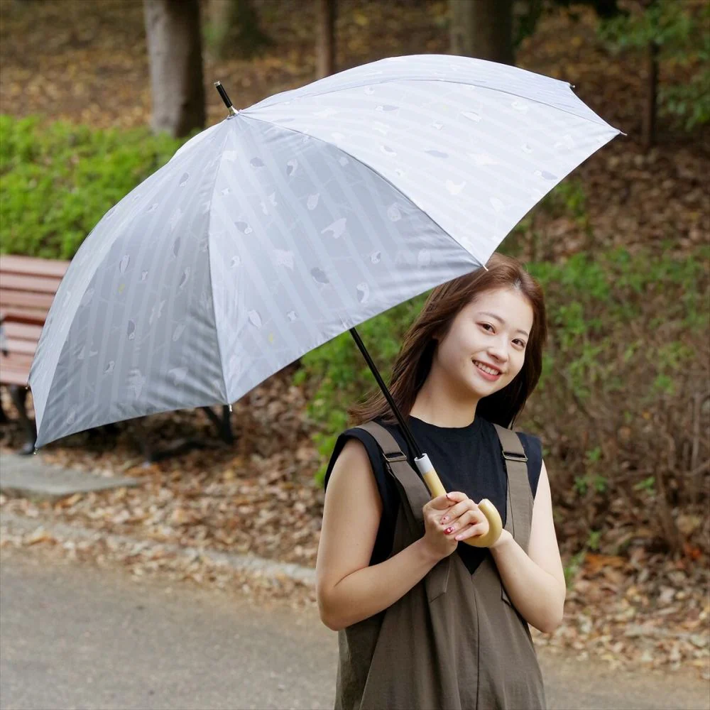 晴雨兼用 長傘 63cm エコルーペット フクロウ 17351GY 【直送品】 返品・キャンセル・他商品と同時購入は不可 - Image 7