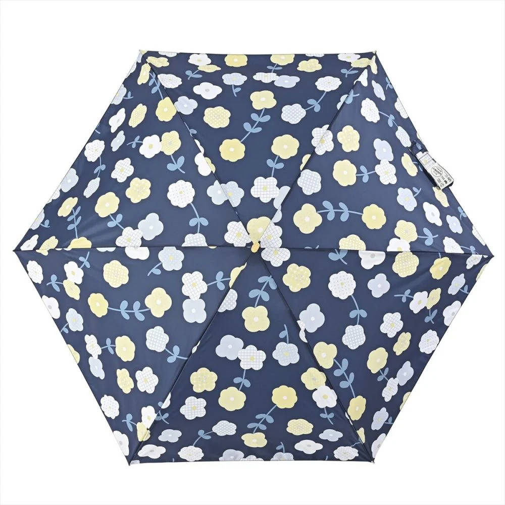 晴雨兼用 折傘 55cm エコルーペット フラワー17421NV 【直送品】 返品・キャンセル・他商品と同時購入は不可 - Image 2