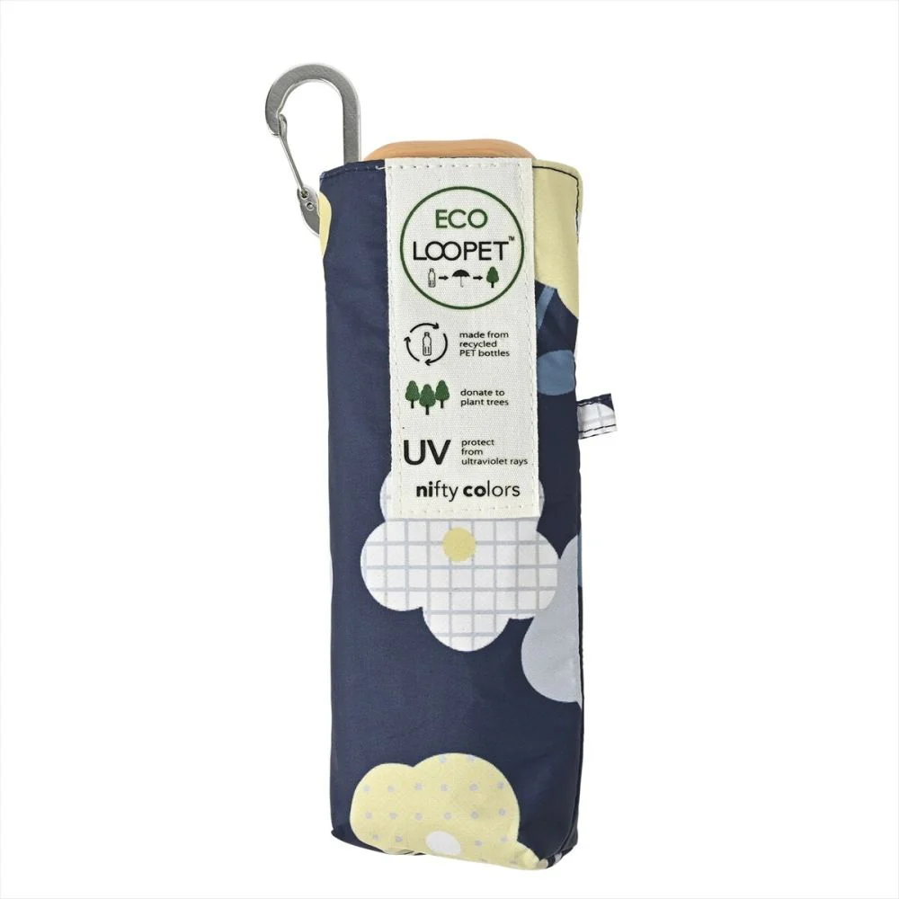 晴雨兼用 折傘 55cm エコルーペット フラワー17421NV 【直送品】 返品・キャンセル・他商品と同時購入は不可 - Image 3