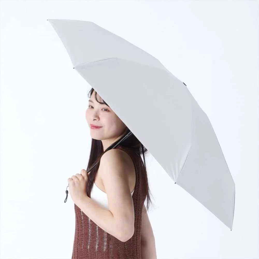 晴雨兼用 折傘 55cm ピーチドロップ 遮光5段 52006GY 【直送品】 返品・キャンセル・他商品と同時購入は不可 - Image 4
