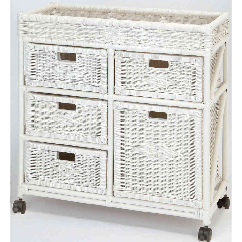 天然籐ランドリーチェスト ワイド3段 ブラウン[0365010] 【直送品】 返品・キャンセル・他商品と同時購入は不可 - Image 2