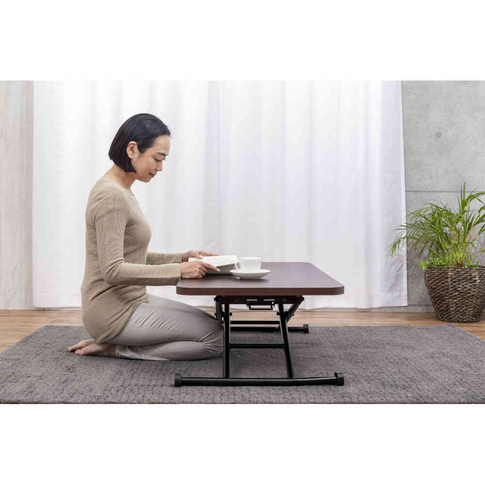 らくらく昇降式フリーテーブル ブラウン[0437320] 【直送品】 返品・キャンセル・他商品と同時購入は不可 - Image 3