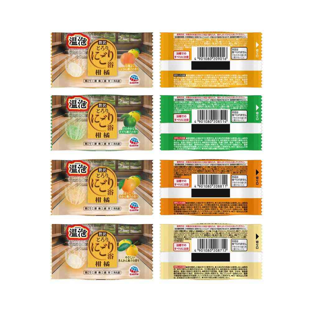 【医薬部外品】アース製薬 温泡 贅沢とろりにごり浴 柑橘 12錠入(4種類×3錠) - Image 3
